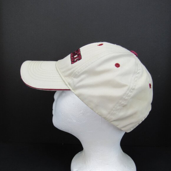 Razorbacks Embroidered Logo Men's Beige Adjustable Strap Back Cap Hat - Picture 3 of 9